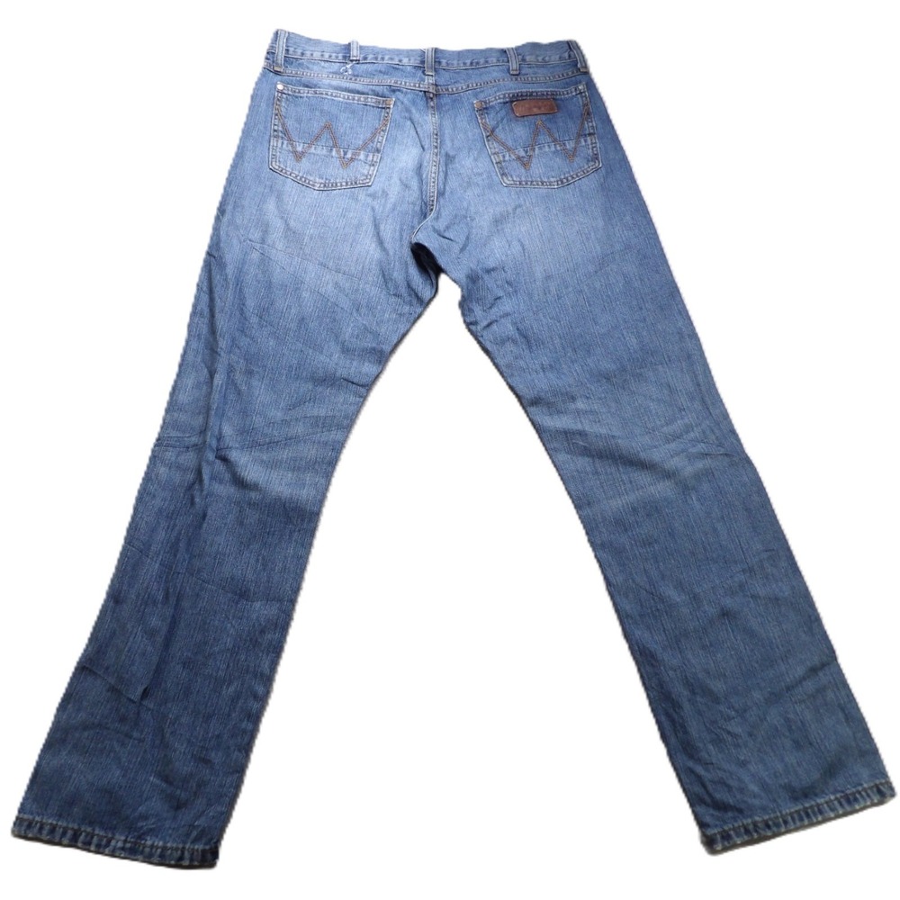 Wrangler Retro Men W38 L32 Slim Straight Blue Stretch Jeans Western Cowboy Ranch